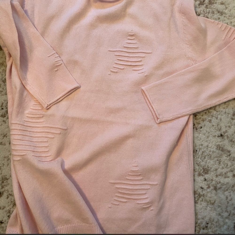 Pink Soft Slouchy Star Sweater